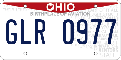 OH license plate GLR0977