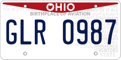 OH license plate GLR0987