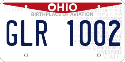 OH license plate GLR1002