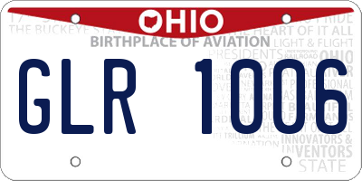 OH license plate GLR1006