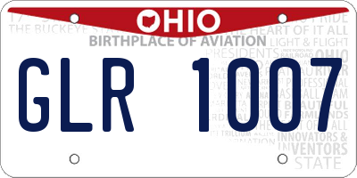 OH license plate GLR1007