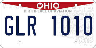 OH license plate GLR1010