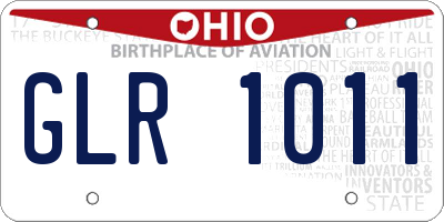 OH license plate GLR1011
