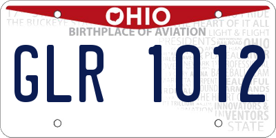 OH license plate GLR1012