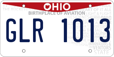 OH license plate GLR1013