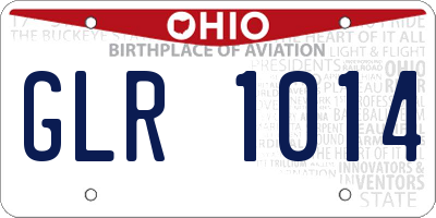 OH license plate GLR1014