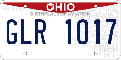 OH license plate GLR1017