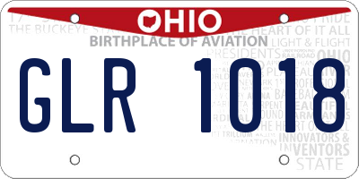 OH license plate GLR1018