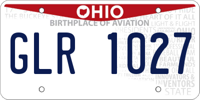 OH license plate GLR1027