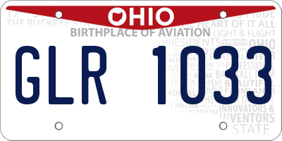 OH license plate GLR1033
