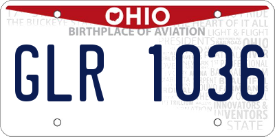 OH license plate GLR1036