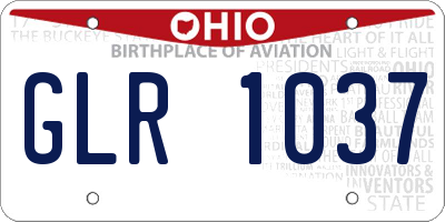 OH license plate GLR1037