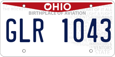 OH license plate GLR1043