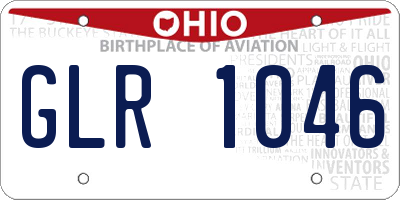 OH license plate GLR1046