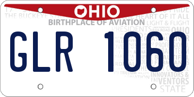 OH license plate GLR1060