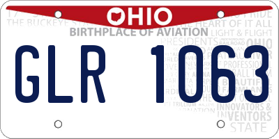 OH license plate GLR1063