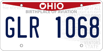 OH license plate GLR1068