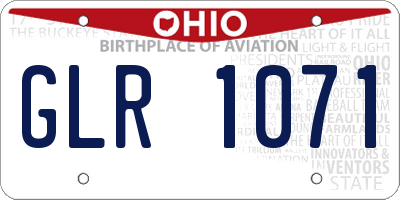 OH license plate GLR1071