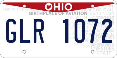 OH license plate GLR1072