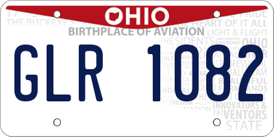 OH license plate GLR1082