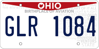 OH license plate GLR1084