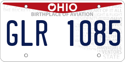 OH license plate GLR1085