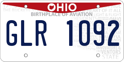 OH license plate GLR1092
