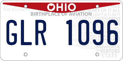 OH license plate GLR1096