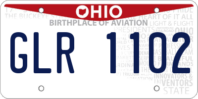 OH license plate GLR1102