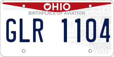 OH license plate GLR1104
