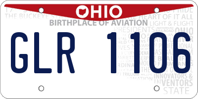 OH license plate GLR1106
