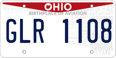 OH license plate GLR1108