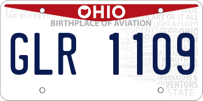 OH license plate GLR1109