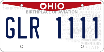 OH license plate GLR1111