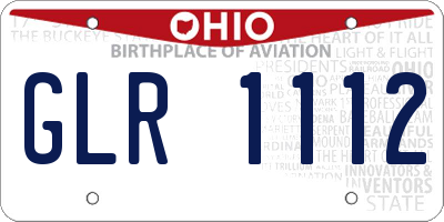 OH license plate GLR1112