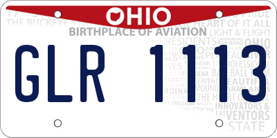 OH license plate GLR1113