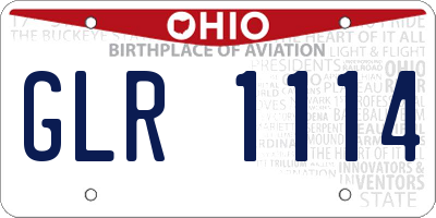 OH license plate GLR1114