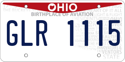 OH license plate GLR1115
