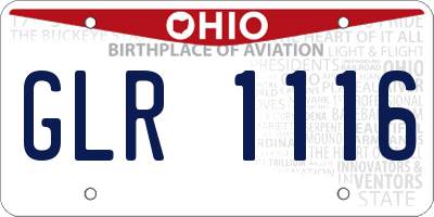 OH license plate GLR1116