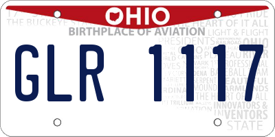 OH license plate GLR1117