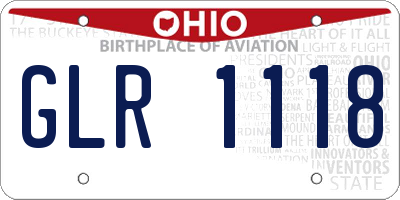 OH license plate GLR1118