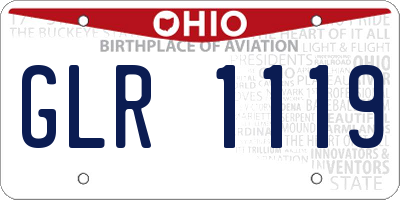 OH license plate GLR1119