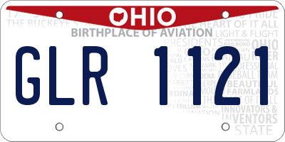 OH license plate GLR1121