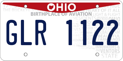 OH license plate GLR1122