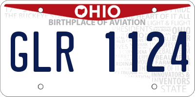 OH license plate GLR1124