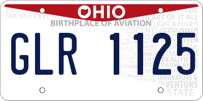 OH license plate GLR1125