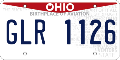 OH license plate GLR1126