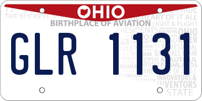 OH license plate GLR1131