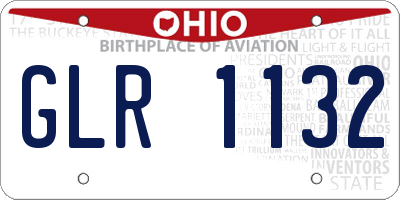 OH license plate GLR1132