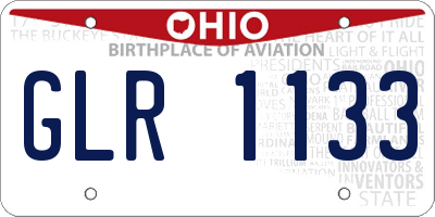 OH license plate GLR1133